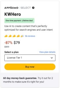 KWHero Appsumo Lifetime Deals