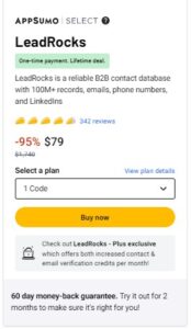 Leadrocks Appsumo Lifetime Deals